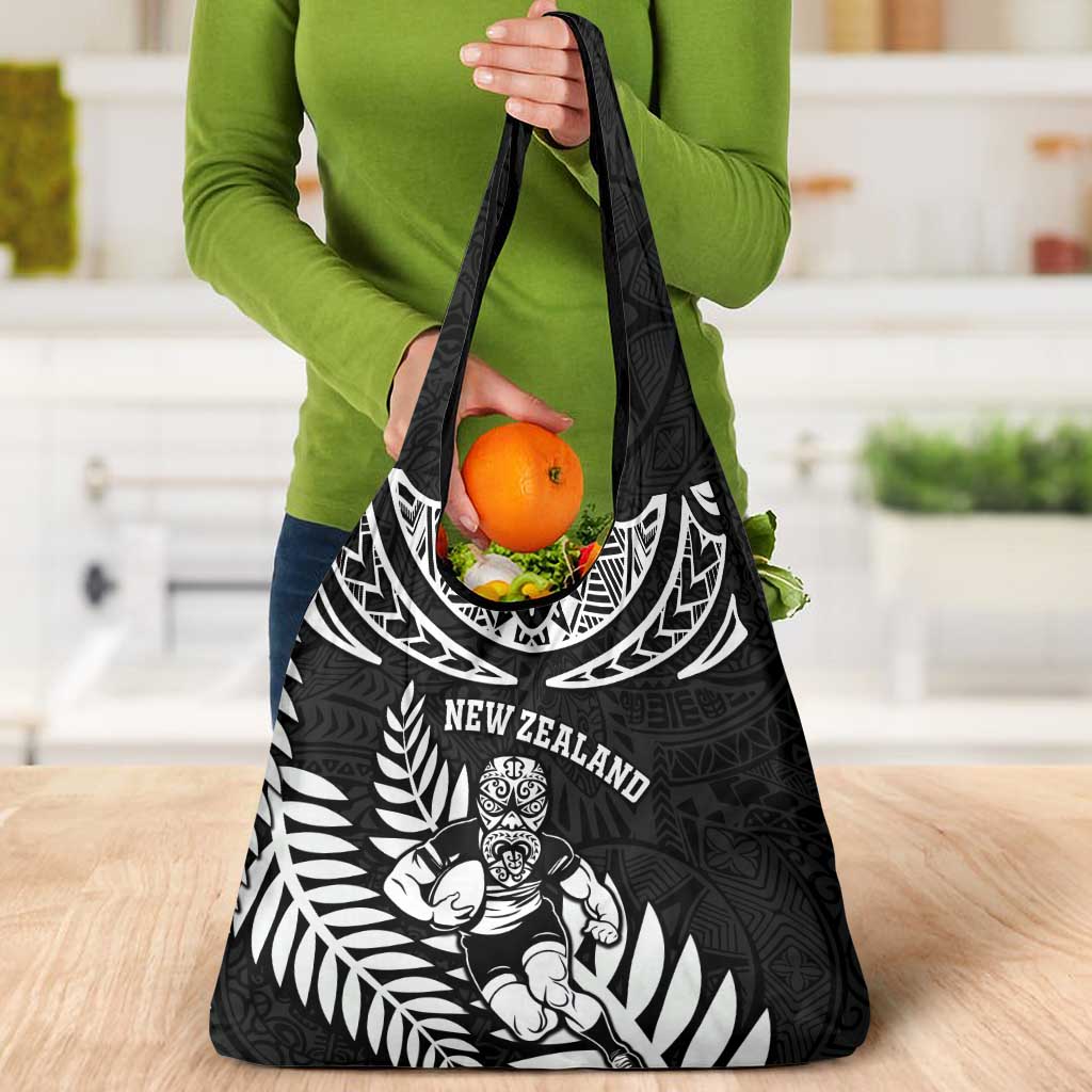 New Zealand Rugby Grocery Bag Silver Fern Maori Pattern