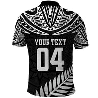Custom New Zealand Rugby Polo Shirt Silver Fern Maori Pattern