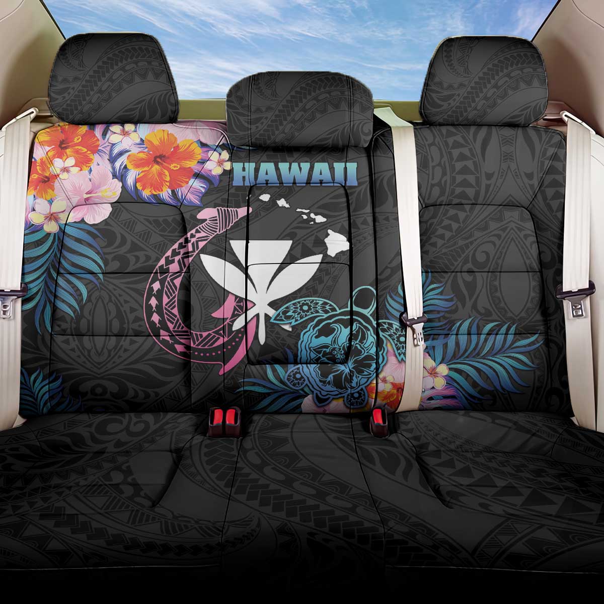 Hawaii Back Car Seat Cover Kanaka Maoli With Fish Hook
