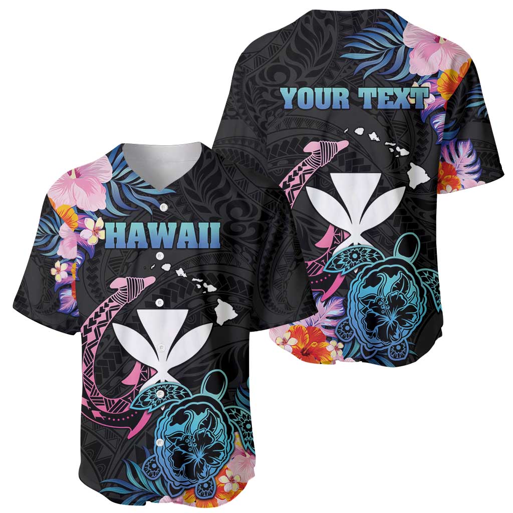 Personalised Hawaii Baseball Jersey Kanaka Maoli With Fish Hook