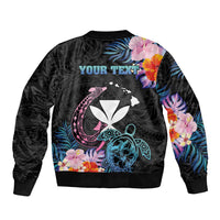 Personalised Hawaii Bomber Jacket Kanaka Maoli With Fish Hook