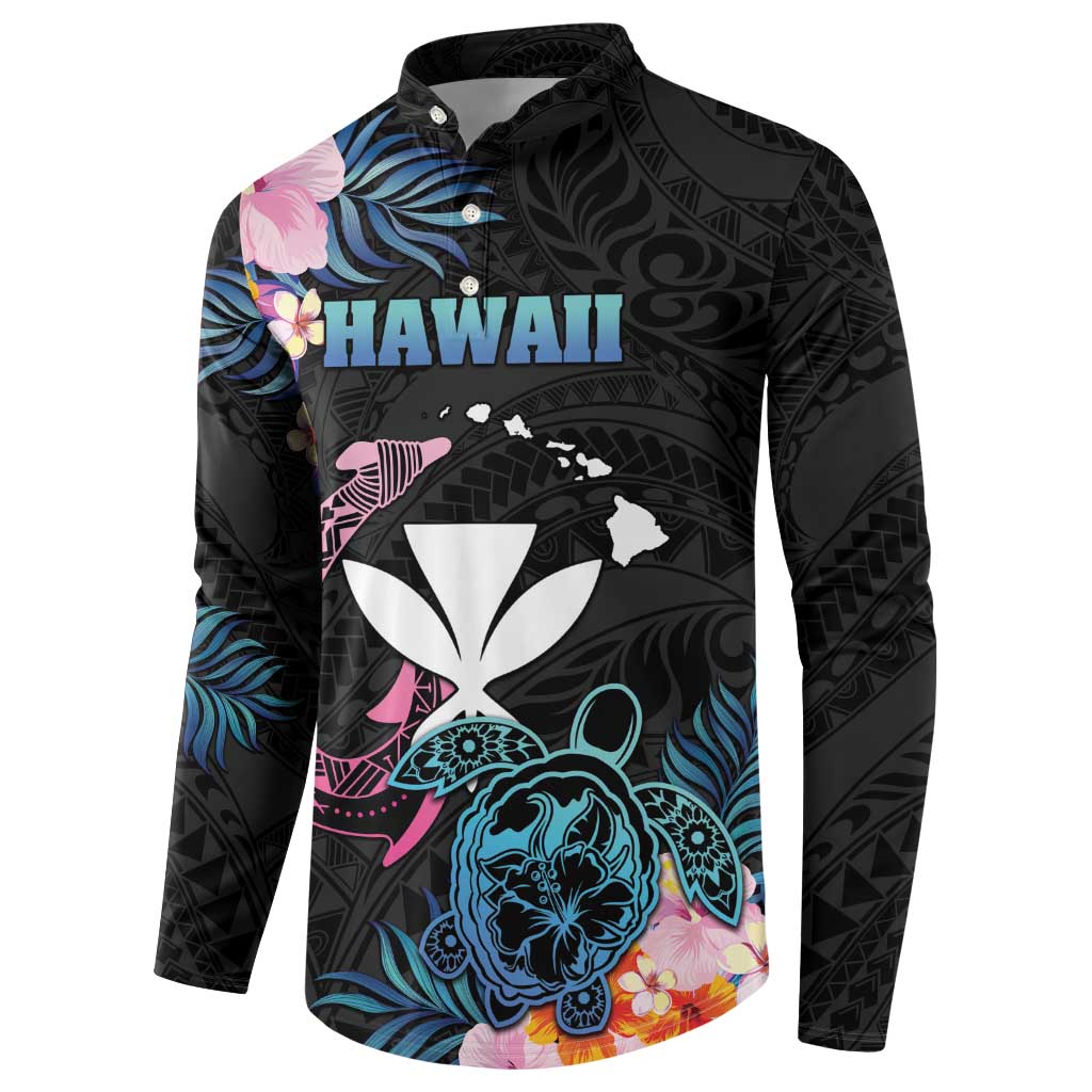 Personalised Hawaii Button Sweatshirt Kanaka Maoli With Fish Hook