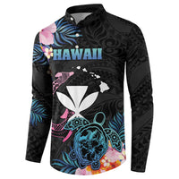 Personalised Hawaii Button Sweatshirt Kanaka Maoli With Fish Hook