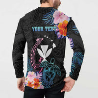 Personalised Hawaii Button Sweatshirt Kanaka Maoli With Fish Hook