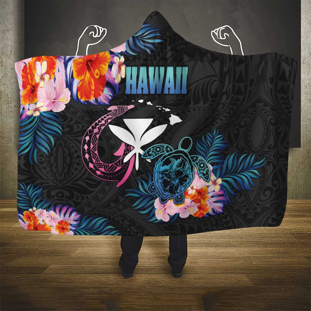 Hawaii Hooded Blanket Kanaka Maoli With Fish Hook