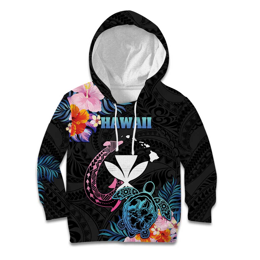 Personalised Hawaii Kid Hoodie Kanaka Maoli With Fish Hook