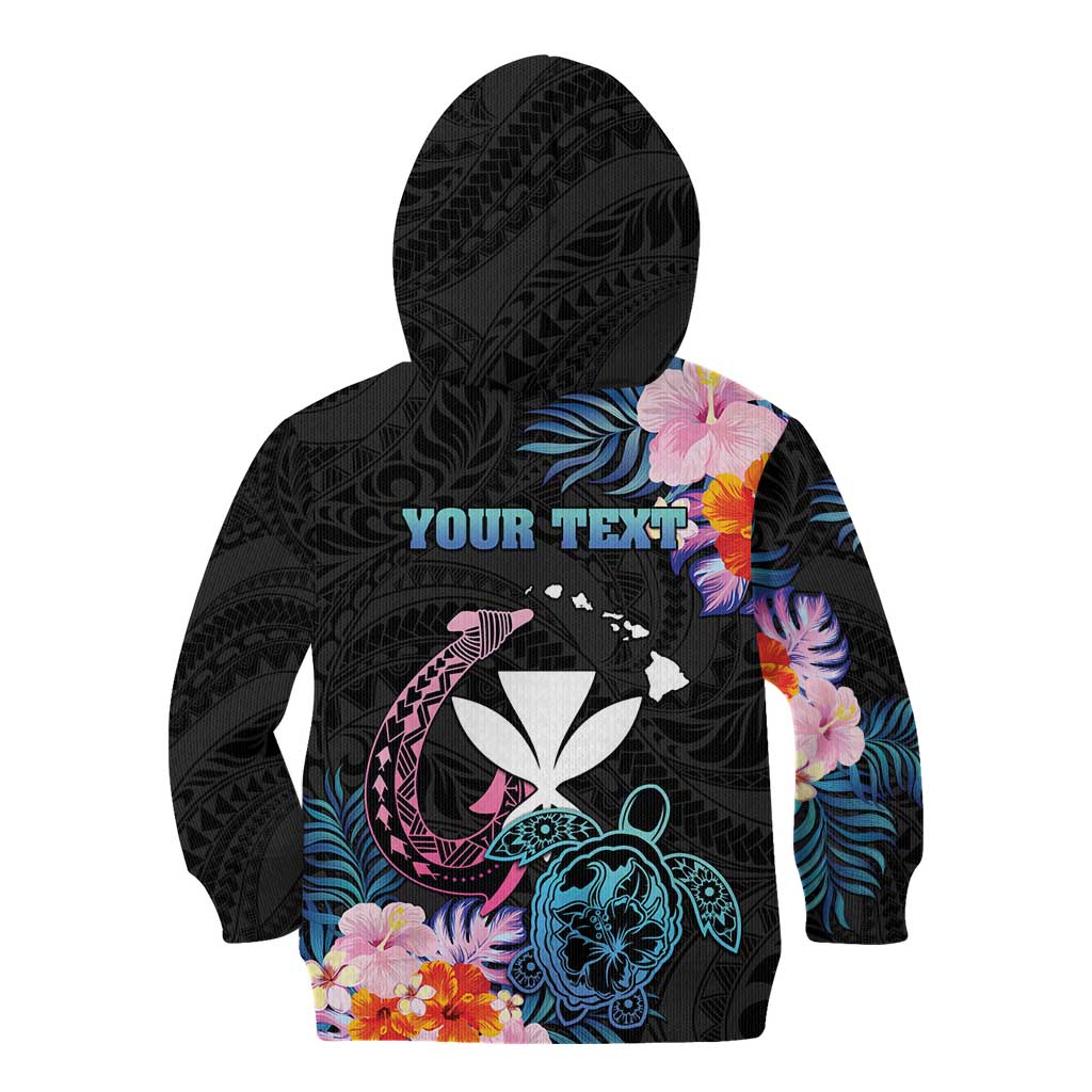 Personalised Hawaii Kid Hoodie Kanaka Maoli With Fish Hook