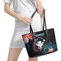 Hawaii Leather Tote Bag Kanaka Maoli With Fish Hook