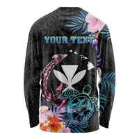 Personalised Hawaii Long Sleeve Shirt Kanaka Maoli With Fish Hook