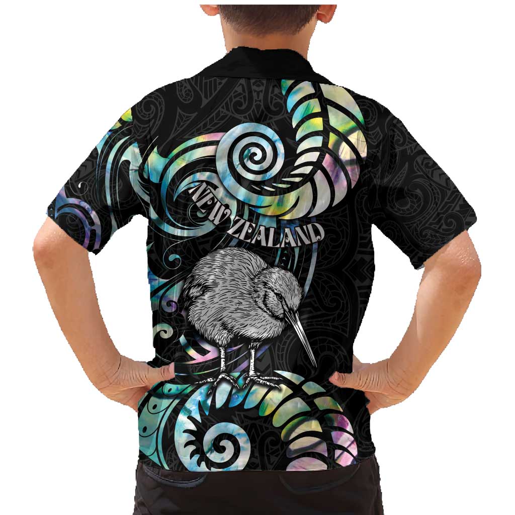 New Zealand Kiwi Bird Family Matching Mermaid Dress and Hawaiian Shirt Silver Fern Koru Paua Shell