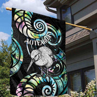 New Zealand Kiwi Bird Garden Flag Silver Fern Koru Paua Shell