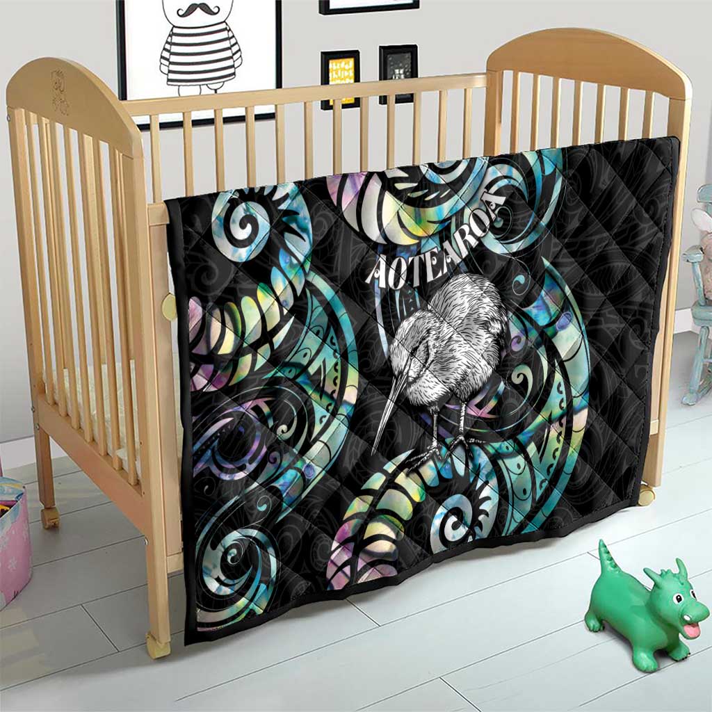 New Zealand Kiwi Bird Quilt Silver Fern Koru Paua Shell
