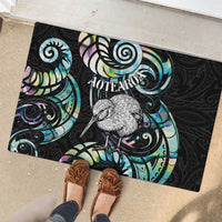 New Zealand Kiwi Bird Rubber Doormat Silver Fern Koru Paua Shell