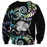 New Zealand Kiwi Bird Sweatshirt Silver Fern Koru Paua Shell