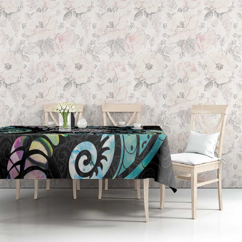 New Zealand Kiwi Bird Tablecloth Silver Fern Koru Paua Shell