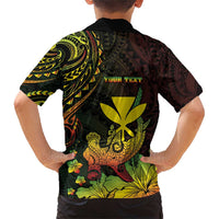 Personalised Hawaii Family Matching Short Sleeve Bodycon Dress and Hawaiian Shirt Kanaka Maoli With Hammerhead Shark