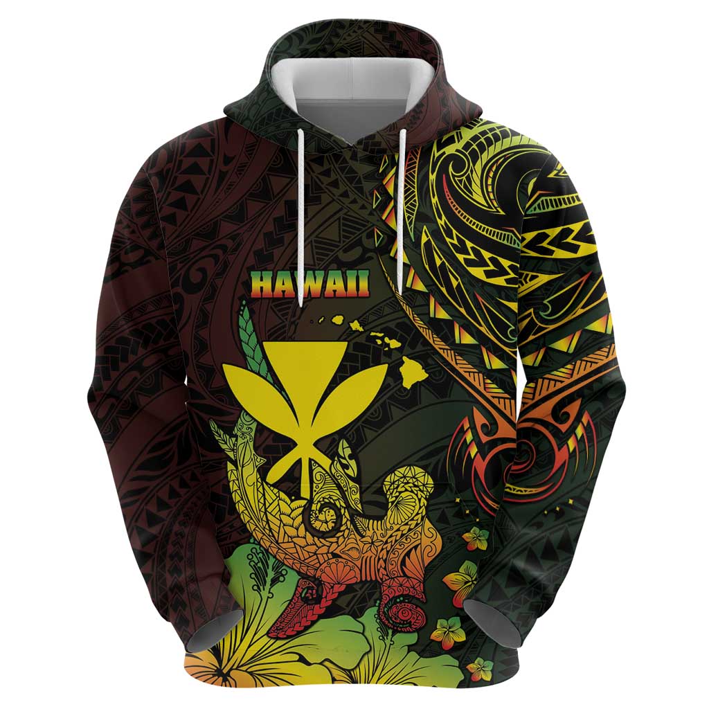 Personalised Hawaii Hoodie Kanaka Maoli With Hammerhead Shark DT04 - Polynesian Pride