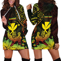Personalised Hawaii Hoodie Dress Kanaka Maoli With Hammerhead Shark