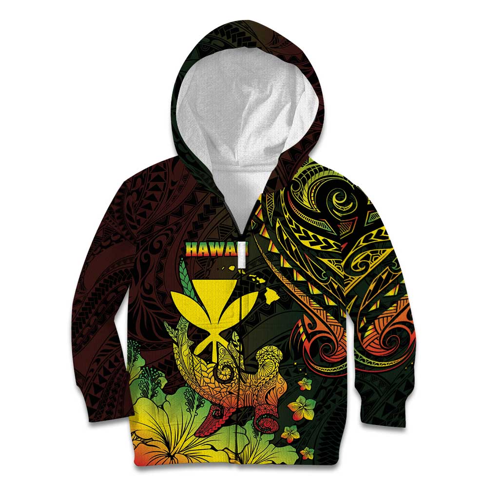 Personalised Hawaii Kid Hoodie Kanaka Maoli With Hammerhead Shark