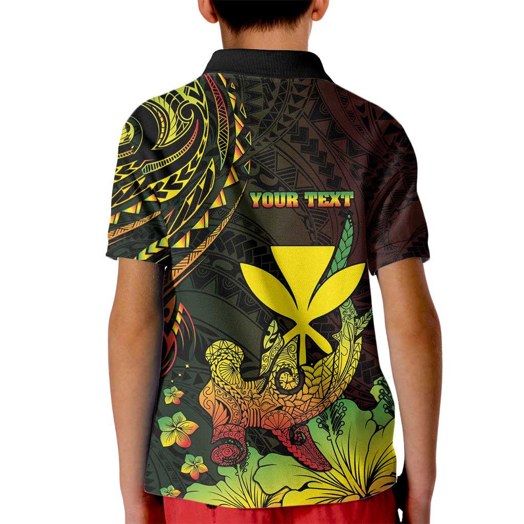 Personalised Hawaii Kid Polo Shirt Kanaka Maoli With Hammerhead Shark