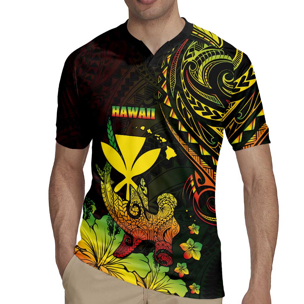Personalised Hawaii Rugby Jersey Kanaka Maoli With Hammerhead Shark
