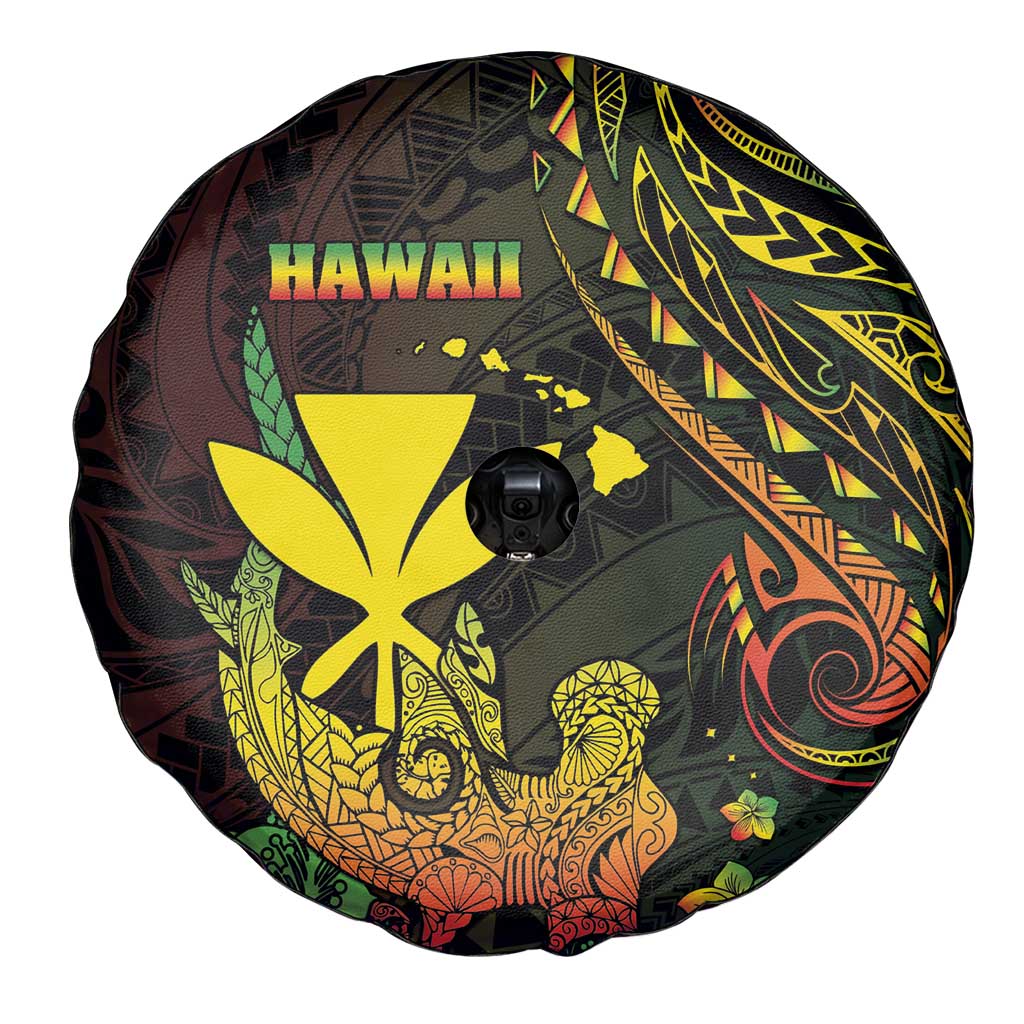 Hawaii Spare Tire Cover Kanaka Maoli With Hammerhead Shark