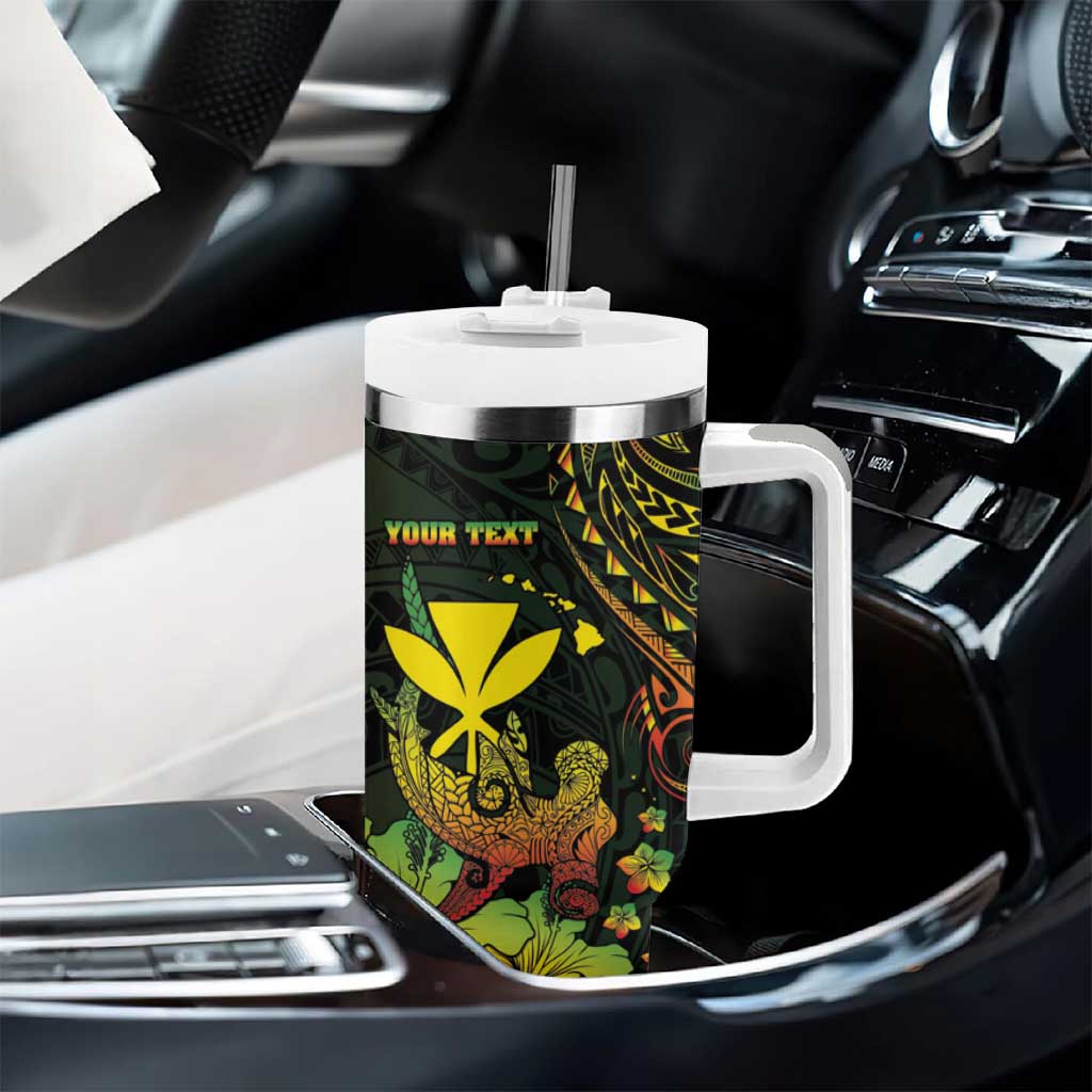 Personalised Hawaii Tumbler With Handle Kanaka Maoli With Hammerhead Shark