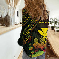 Personalised Hawaii Women Casual Shirt Kanaka Maoli With Hammerhead Shark