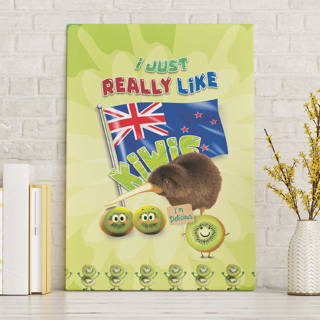 New Zealand Kiwi Canvas Wall Art I Just Really Like Kiwis