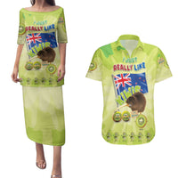 New Zealand Kiwi Couples Matching Puletasi and Hawaiian Shirt I Just Really Like Kiwis DT04 Green - Polynesian Pride