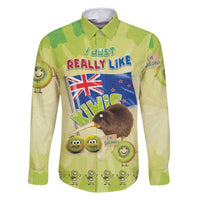New Zealand Kiwi Family Matching Long Sleeve Bodycon Dress and Hawaiian Shirt I Just Really Like Kiwis