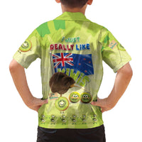 New Zealand Kiwi Family Matching Off The Shoulder Long Sleeve Dress and Hawaiian Shirt I Just Really Like Kiwis