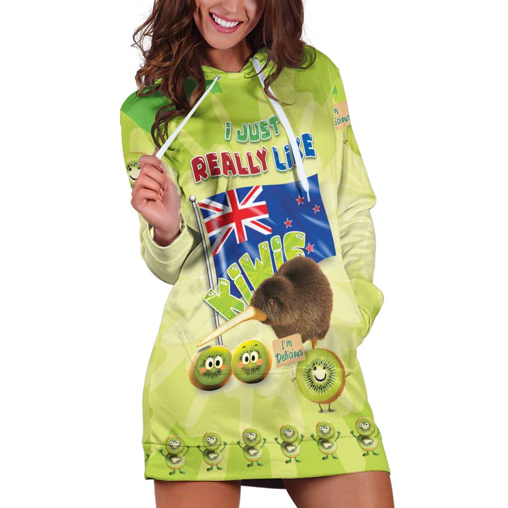 New Zealand Kiwi Hoodie Dress I Just Really Like Kiwis