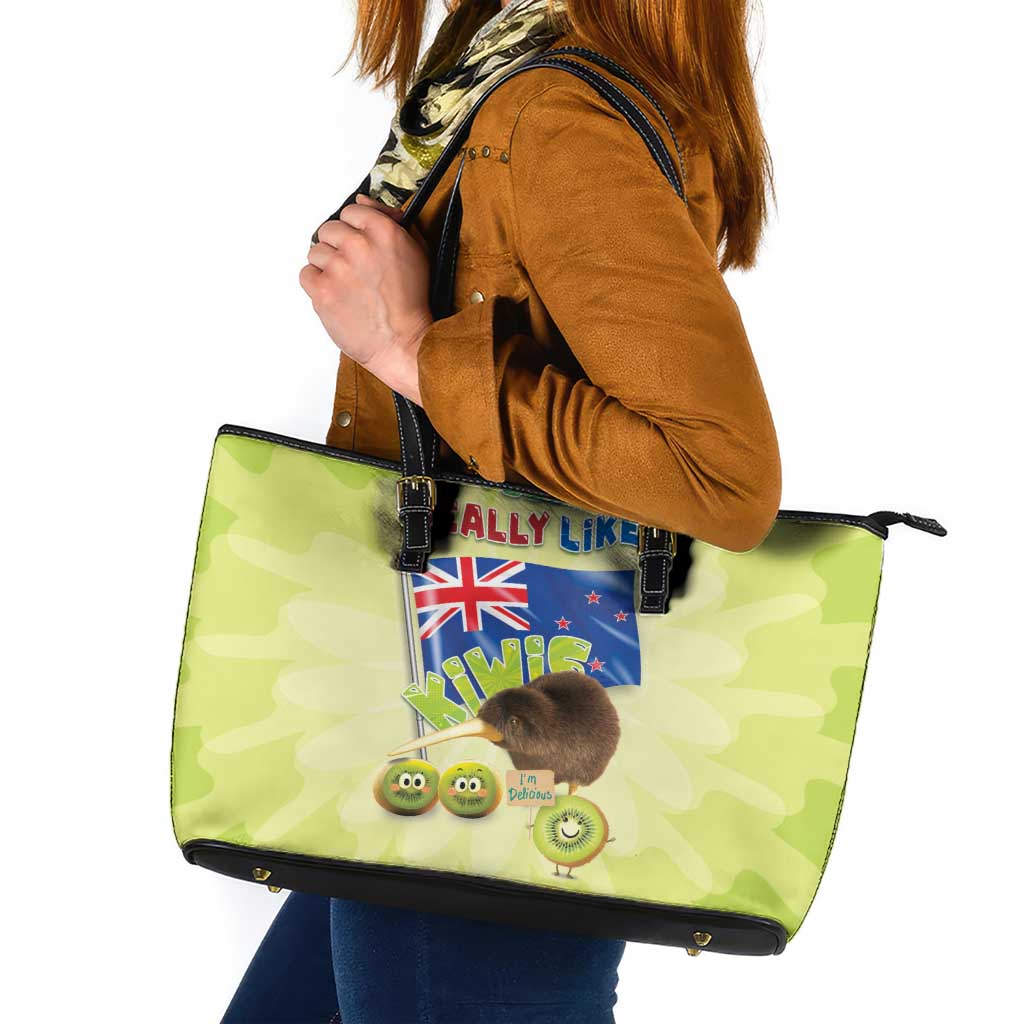 New Zealand Kiwi Leather Tote Bag I Just Really Like Kiwis