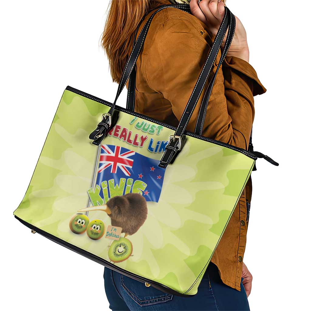 New Zealand Kiwi Leather Tote Bag I Just Really Like Kiwis