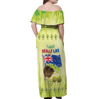 New Zealand Kiwi Off Shoulder Maxi Dress I Just Really Like Kiwis DT04 - Polynesian Pride