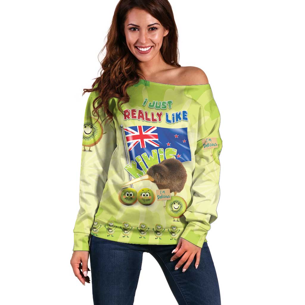 New Zealand Kiwi Off Shoulder Sweater I Just Really Like Kiwis