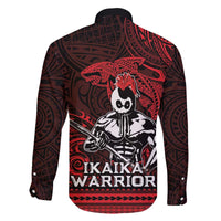 Hawaii Ikaika Warrior Family Matching Off The Shoulder Long Sleeve Dress and Hawaiian Shirt Hawaiian Tribal Tattoo