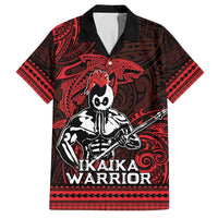 Hawaii Ikaika Warrior Family Matching Off Shoulder Short Dress and Hawaiian Shirt Hawaiian Tribal Tattoo