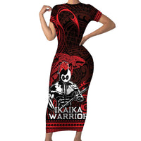 Hawaii Ikaika Warrior Family Matching Short Sleeve Bodycon Dress and Hawaiian Shirt Hawaiian Tribal Tattoo