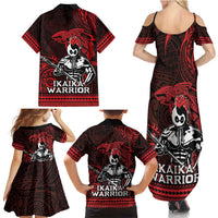 Hawaii Ikaika Warrior Family Matching Summer Maxi Dress and Hawaiian Shirt Hawaiian Tribal Tattoo
