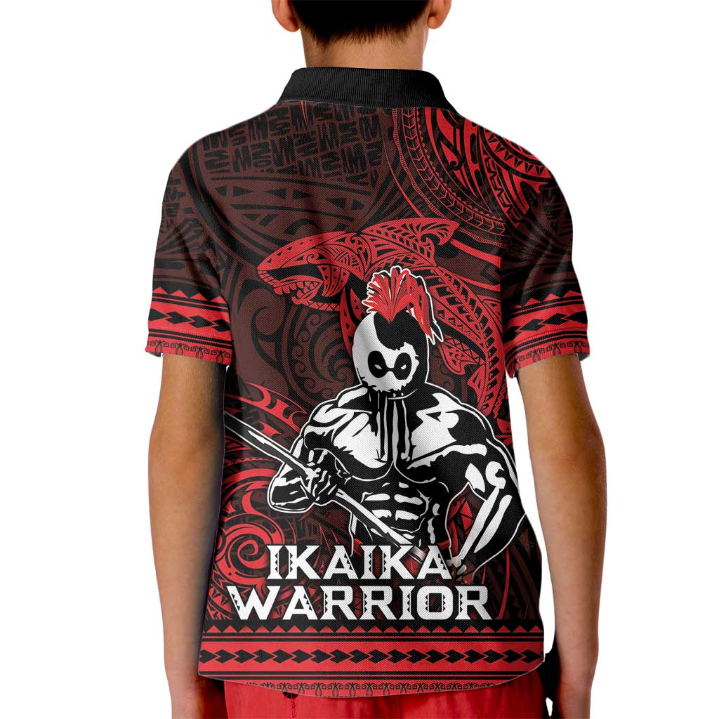 Hawaii Ikaika Warrior Kid Polo Shirt Hawaiian Tribal Tattoo DT04 - Polynesian Pride