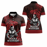 Hawaii Ikaika Warrior Women Polo Shirt Hawaiian Tribal Tattoo