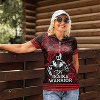 Hawaii Ikaika Warrior Women Polo Shirt Hawaiian Tribal Tattoo