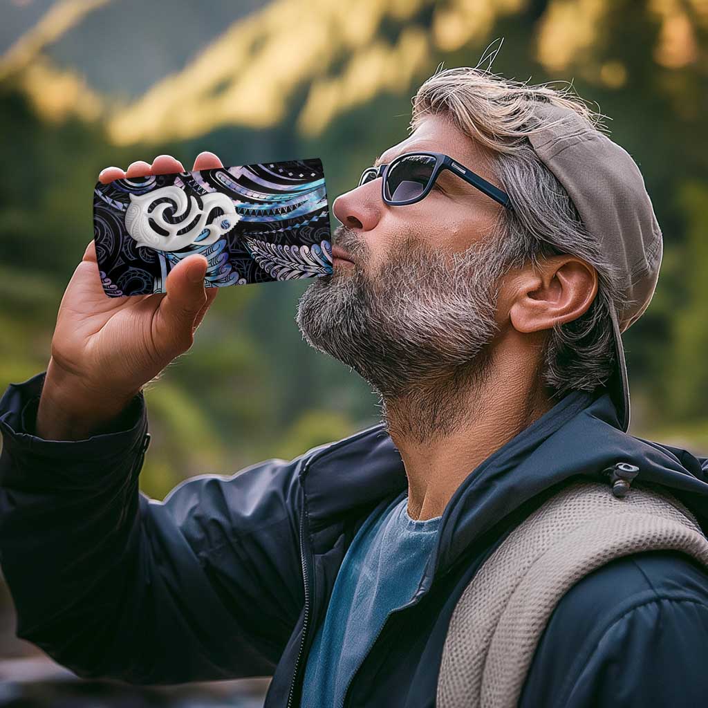 New Zealand Aotearoa 4 in 1 Can Cooler Tumbler Maori Hei Manaia Purple Paua Shell