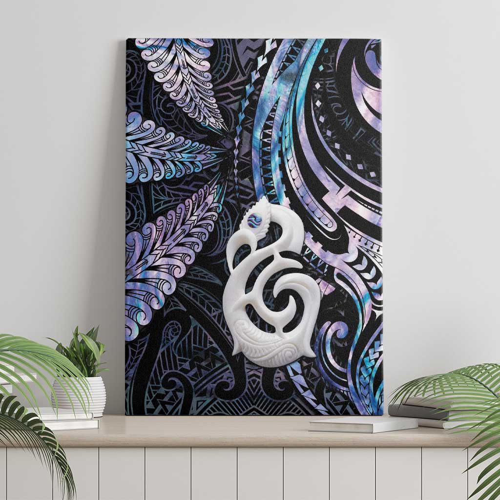 New Zealand Aotearoa Canvas Wall Art Maori Hei Manaia Purple Paua Shell