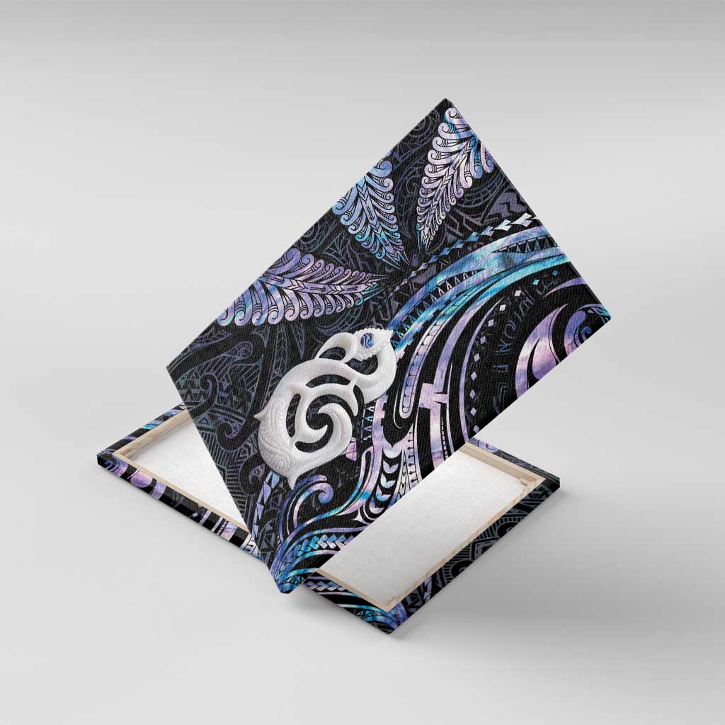 New Zealand Aotearoa Canvas Wall Art Maori Hei Manaia Purple Paua Shell
