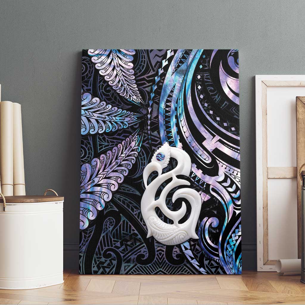 New Zealand Aotearoa Canvas Wall Art Maori Hei Manaia Purple Paua Shell
