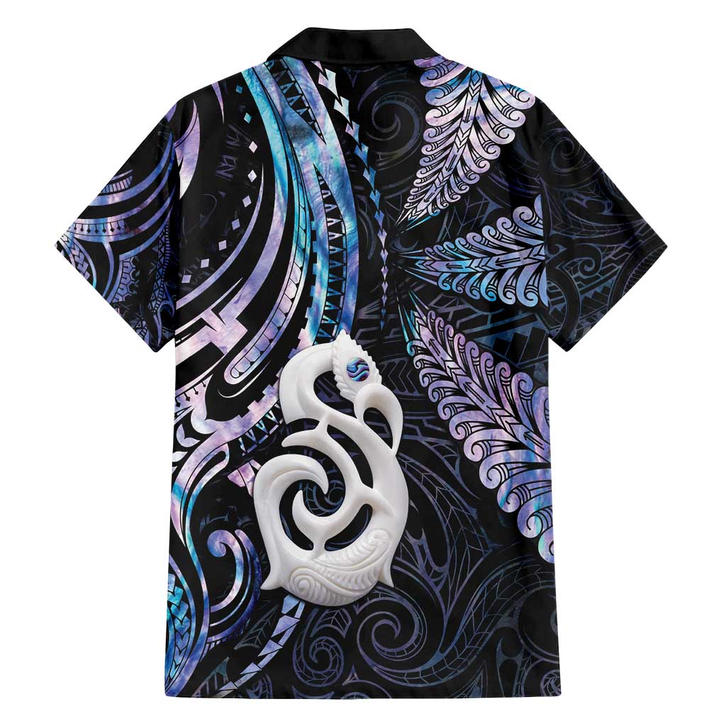 New Zealand Aotearoa Family Matching Long Sleeve Bodycon Dress and Hawaiian Shirt Maori Hei Manaia Purple Paua Shell DT04 - Polynesian Pride