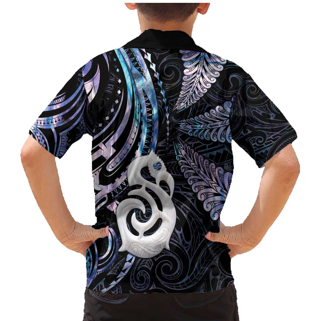 New Zealand Aotearoa Family Matching Mermaid Dress and Hawaiian Shirt Maori Hei Manaia Purple Paua Shell